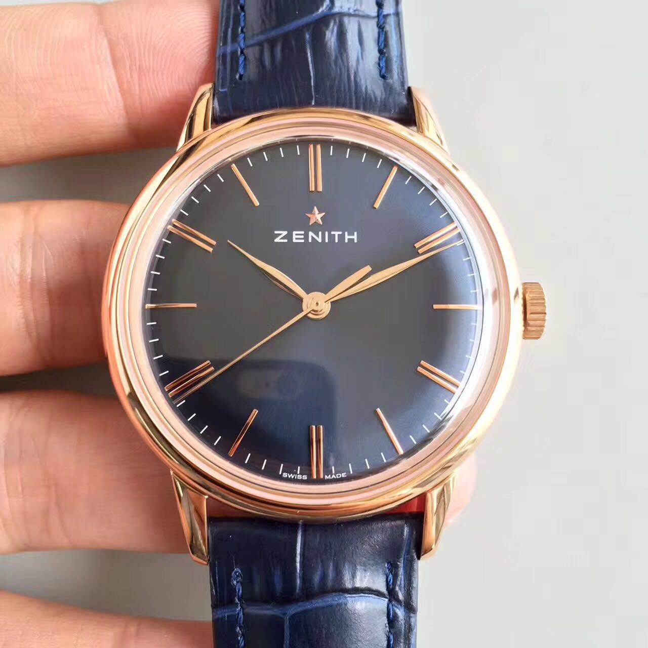 ND공장 제니스 엘리트 금장 청판 Zenith Elite RG/Blue Dial