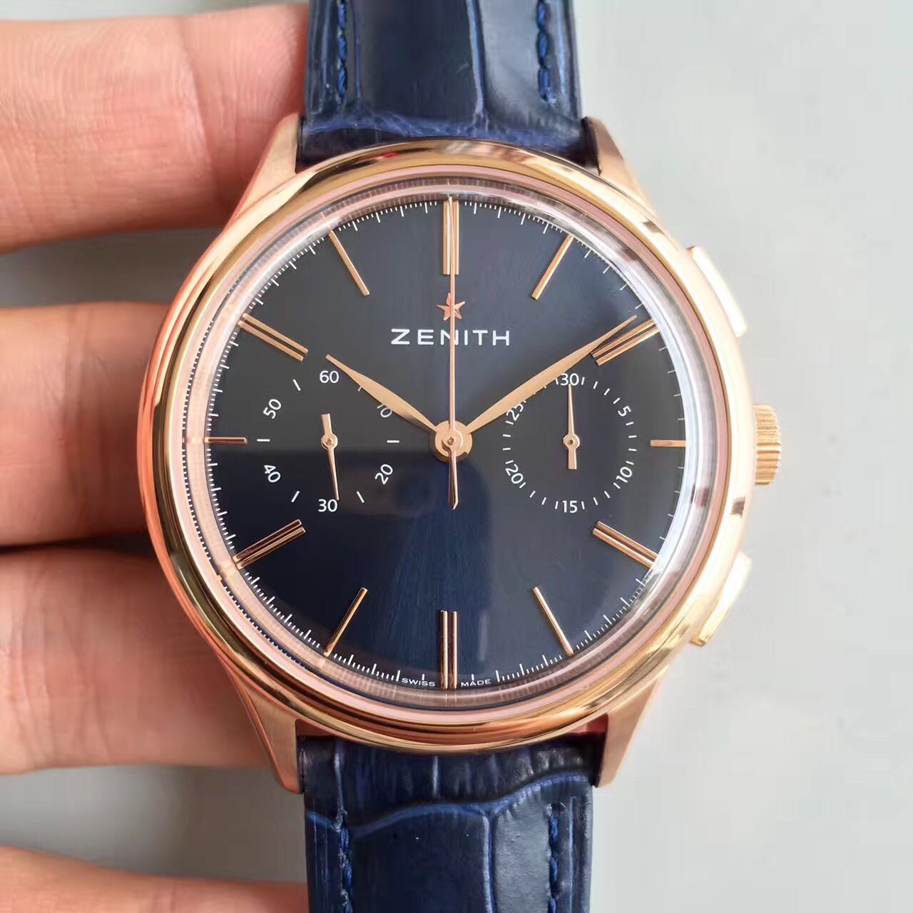 ND공장 제니스 엘리트 크로노그래프 금장 청판 Zenith Elite Chronograph RG/Blue Dial