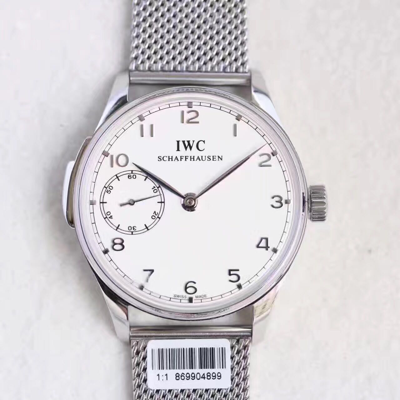 YL공장 IWC 포르투기저 수동 IW5242 IWC Portuguese Self-Winding Movement A.95290데코 스틸 화이트다이얼 매쉬 브레이슬릿