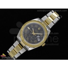 BP공장 V2 Date Just II 41mm YG Black Dial Gold Outline Roman Marker YG Oyster Bracelet