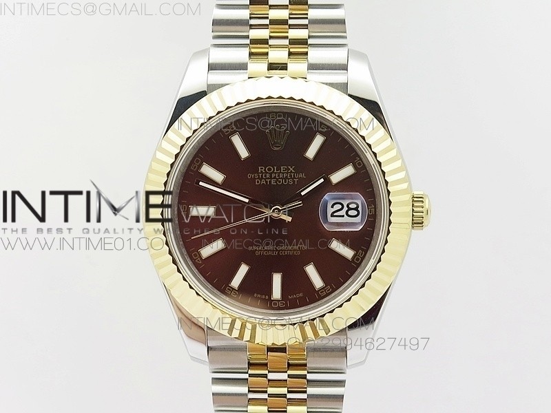 BP공장 V2 롤렉스 데이저스트2 콤비 브라운다이얼 바인덱스 Rolex DateJust2 SS&YG Brown Dial Bar Index 신형브레스렛