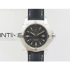 GF 브라이틀링 콜트 스틸 블랙다이얼 가죽스트랩 CLOT CHRONOMETER SS  BLACK STICKS MARKER DIAL ON BLACK LEATHER STRAP A2824