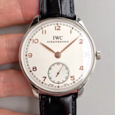 IWC 포르투기저 핸드와인딩  IW5454 스틸 화이트다이얼 로즈골드인덱스 V3