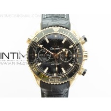 OM공장 오메가 씨마스터 크로노그래프 로즈골드금장 블랙다이얼 가죽스트랩 SEAMASTER PROFESSIONAL CHRONO RG  BLACK CERAMIC BLACK DIAL ON BLACK GUMMY STRAP A9300