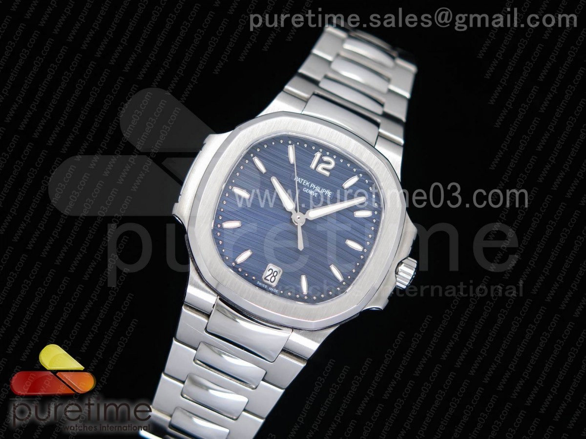 PF공장 파텍필립 노틸러스 레이디 7118 스틸 블루다이얼 Nautilus Jumbo Ladies 7118 Blue Textured Dial on SS Bracelet A324 Clone