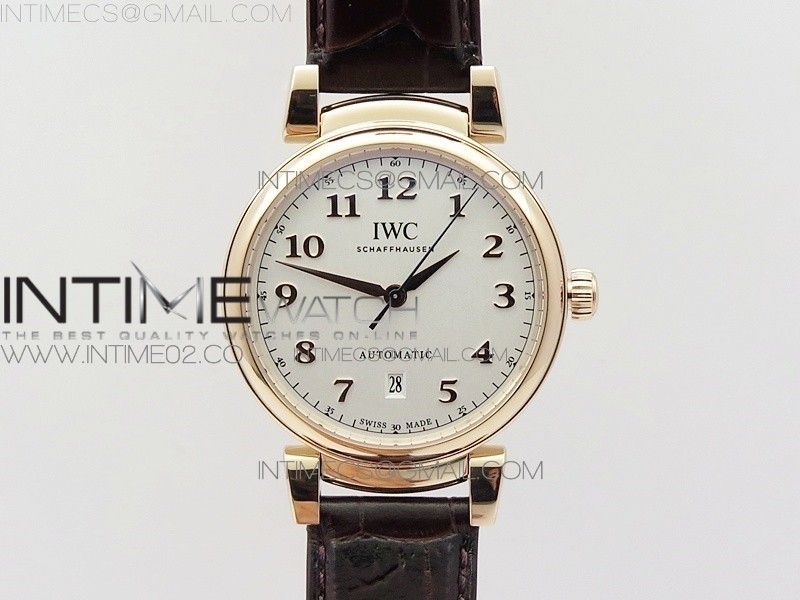 MK공장 IWC 다 빈치 로즈골드 IW356601 DA VINCI IW356601 RG WHITE DIAL A2892 ON BROWN LEATHER STRAP