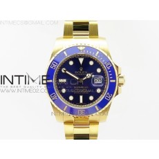 VR MAX 롤렉스 서브마리너 통포금 블루다이얼 SUBMARINER 116618LB FULL YG WRAPPED BLUE DIAL ON FULL YG WRAPPED BRACELET A2836