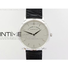 WF공장 아랑에운트죄네 색소니아씬 211026 스틸 크림화이트다이얼 가죽스트랩 SAXONIA THIN 211.026 SS CREAM WHITE DIAL ON BLACK LEATHER STRAP MIYOTA 9015