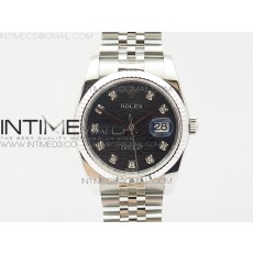 DJ공장 V2 롤렉스 데이저스트 36MM 플루티드베젤 다이아몬드블랙다이얼 쥬빌레브레이슬릿 V2 DATEJUST 36MM 116234 V2 DIAMOND BLACK JUBILEE DIAL ON SS JUBILEE BRACELET SA3135