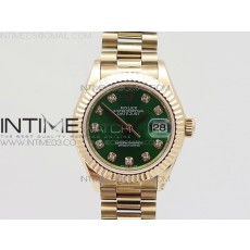 BP공장 롤렉스 데이저스트 28mm 로즈골드금장 그린다이얼 브레이슬릿 DATEJUST 28MM RG DIAMOND BEZEL GREEN DIAL ON RG BRACELET ETA2671