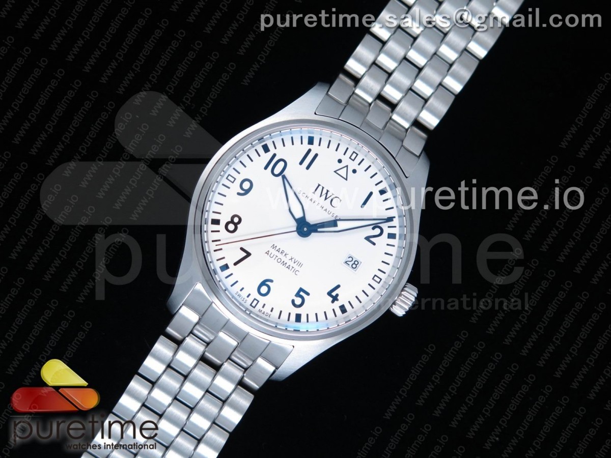 MK공장 v2 IWC 마크18 스틸 화이트다이얼 브레이슬릿 Mark XVIII IW327002 White Dial on SS Bracelet MIYOTA 9015