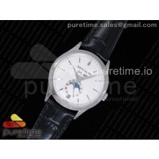 KM공장 파텍필립 컴플리케이션 5396G 스틸 화이트다이얼 블랙가죽스트랩 Complications 5396G White Dial SS Markers on Black Leather Strap A324