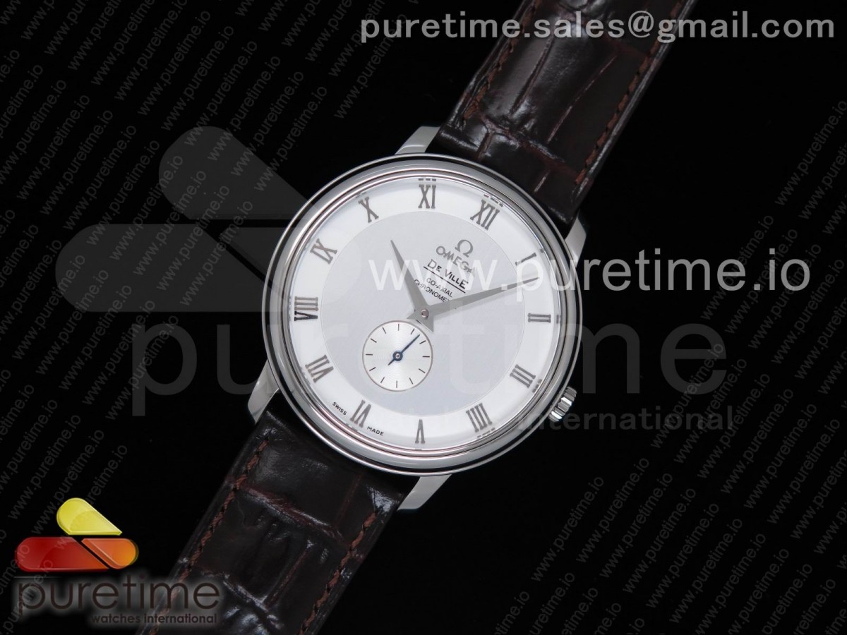 TW공장 오메가 드빌 프레스티지 스몰세컨즈 화이트다이얼 브라운가죽스트랩 De Ville Prestige Small Second White Dial on Brown Leather Strap MIYOTA 9015