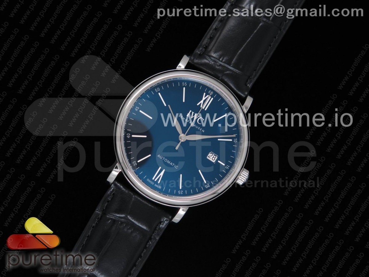 MK공장 IWC 포르토피노 오토메틱 150주년 에디션 청판 가죽스트랩 Portofino Automatic Edition “150 Years”  Blue Dial on Black Leather Strap MIYOTA 9015