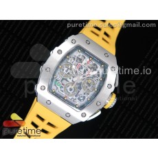 KV공장 리차드밀 RM11-03 스틸 크리스탈스켈레톤다이얼 옐로우레이싱러버스트랩  RM11-03 SS Crystal Skeleton Dial on Yellow Racing Rubber Strap A7750