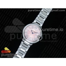 AF공장 까르띠에 발롱블루 33MM 스틸 Ballon Bleu 33mm SS Pink Textured Dial on SS Bracelet Jap Quartz