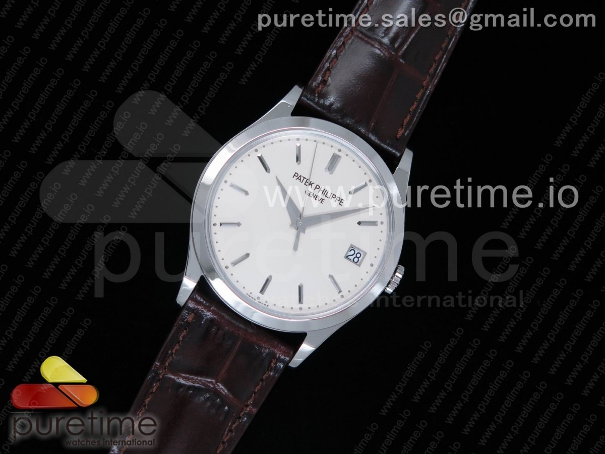 ZF공장 파텍필립 칼라트라바 5296 아이보리다이얼 브라운가죽스트랩 Calatrava 5296G SS Ivory Dial on Brown Leather Strap 324CS (Free box)