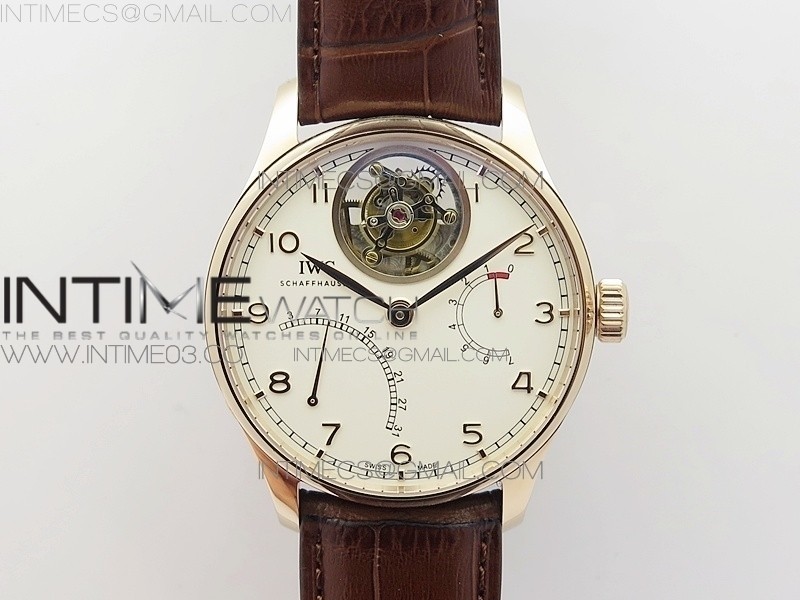 ZF공장 IWC 포르투기즈 투어빌론 IW504602 로즈골드금장 화이트다이얼 가죽스트랩 IWC PORTUGUESE TOURBILLON IW504602 RG WHITE DIAL ON BROWN LEATHER STRAP