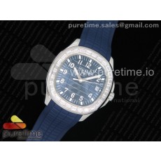 OX공장 파텍필립 아쿠아넛 5167 스틸 다이아베젤 블루다이얼 가죽스트랩 Aquanaut 5167 SS Diamonds Bezel Blue Dial on Blue Rubber Strap A324