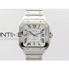 KOR공장 V2 까르띠에 산토스 드 까르띠에 라지 브레이슬릿 SANTOS DE CARTIER LARGE 2018 WHITE DIAL ON SS BRACELET MIYOTA 9015