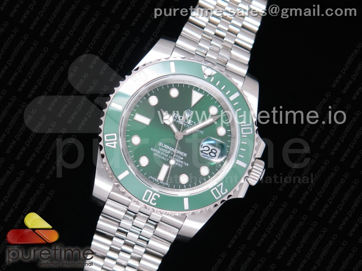 V9공장 롤렉스 서브마리너 그린 904L 쥬빌레브레이슬릿 Submariner 116610 LV Green Ceramic 904L 1:1 Best Edition on SS Jubilee Bracelet SA3135