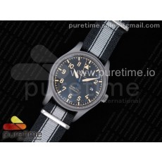 M+F공장 IWC 마크18 헤리티지 티타늄 블랙다이얼 블랙앤그레이나일론스트랩 Mark XVIII IW327006 Titanium Grand Black Dial on Black/Gray Nylon Strap A35111 (Free Leather Strap)