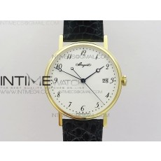 MK공장 V2 브레게 클래식 오토 5177 옐로우골드 금통 화이트다이얼 가죽스트랩 CLASSIQUE AUTO 5177 YG WHITE DIAL NUMBERS MARKERS ON BLACK LEATHER A777Q