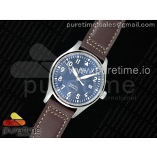 M+F공장 IWC 마크18 어린왕자 블루다이얼 가죽스트랩 Mark XVIII IW327010 SS Blue Dial on Brown Leather Strap A35111 (Free Nylon Strap)