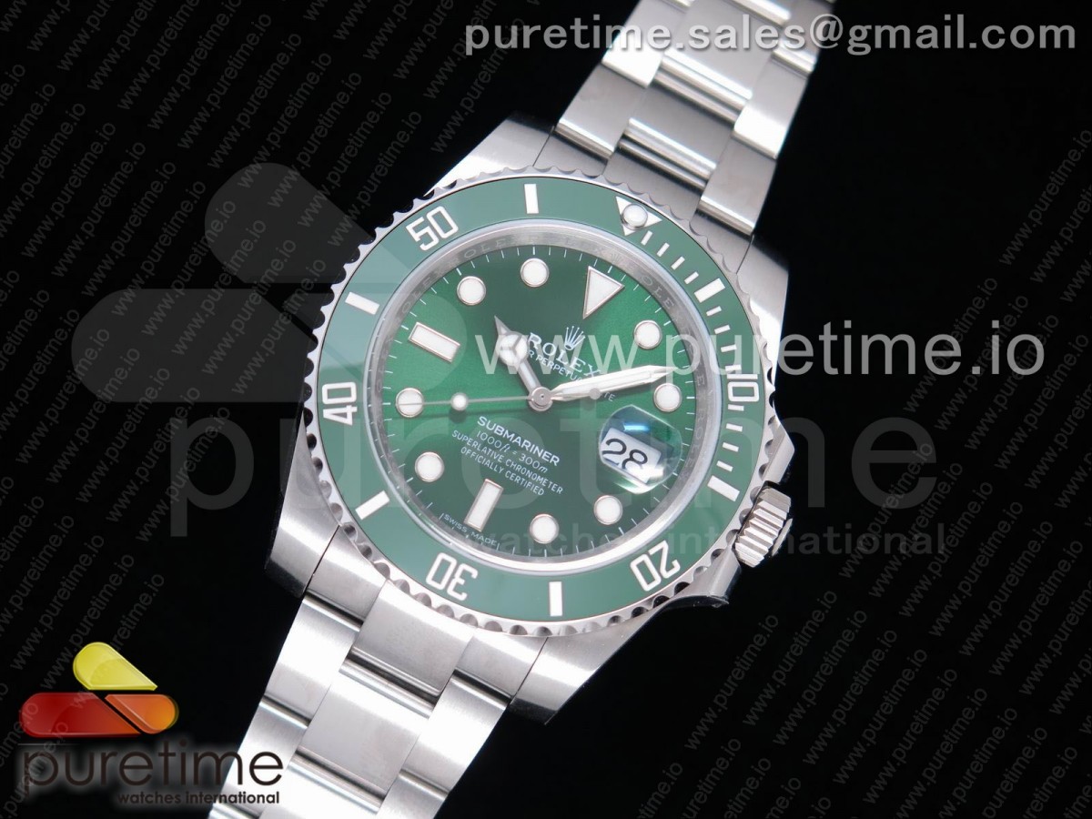 NAIL공장 롤렉스 서브마리너 그린 Submariner 116610 LV Green Ceramic 904L on SS Bracelet SA3135