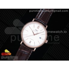 FK공장 IWC 포르토피노 로즈골드 금통 화이트다이얼 가죽스트랩 Portofino Automatic RG White Dial on Brown Leather Strap A2892