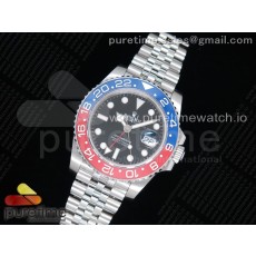 GM공장 롤렉스 GMT마스터2 블루앤레드 블랙다이얼 쥬빌레 GMT Master II 126710 BLRO Real Ceramic 904L SS on Bracelet A3186 (Correct Hand Stack)