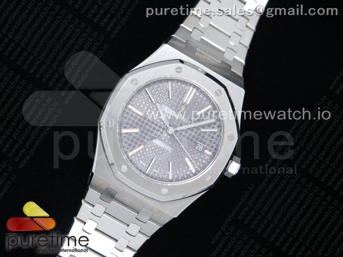 FK공장 오데마피게 로얄오크 15400 그레이다이얼 브레이슬릿 Royal Oak 41mm 15400 SS Gray Textured Dial on SS Bracelet A3120