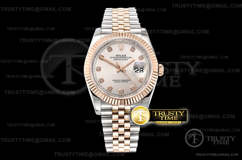 BP공장 롤렉스 데이저스트 36 로즈골드 콤비 화이트실버다이얼 브레이슬릿 DateJust 36mm Jub Flt RG/SS Silv Wht/Diam BP A2813