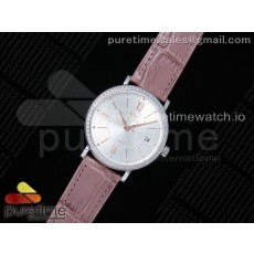 MF공장 포르토피노 37MM 실버다이얼 악어스트랩 Portofino Automatic 37 SS Silver Dial RG Markers on Purple Crocodile Strap A35111