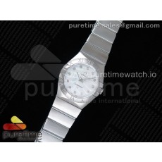 K11공장 오메가 컨스텔레이션 27MM 자개다이얼 브레이슬릿 Constellation Ladies 27mm SS White MOP Textured Dial Diamonds Markers on SS Bracelet ETA Quartz