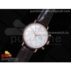 ZF공장 포르토피노크로노 로즈골드금통 화이트다이얼 가죽스트랩 Portofino Chrono RG White Dial on Brown Leather Strap A7750