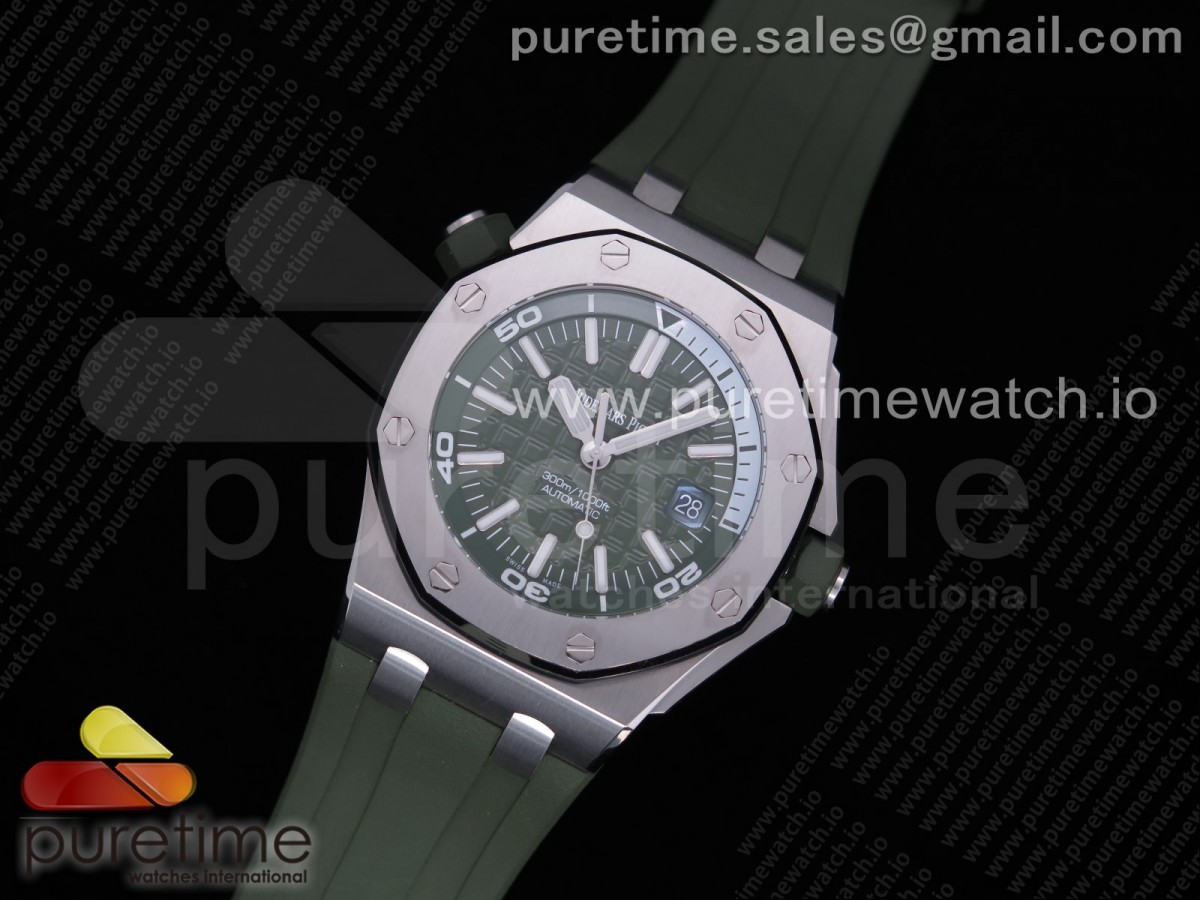 JF공장 로얄오크 오프쇼어 다이버 그린다이얼 러버스트랩 Royal Oak Offshore Diver Green 15710 on Green Rubber Strap A3120