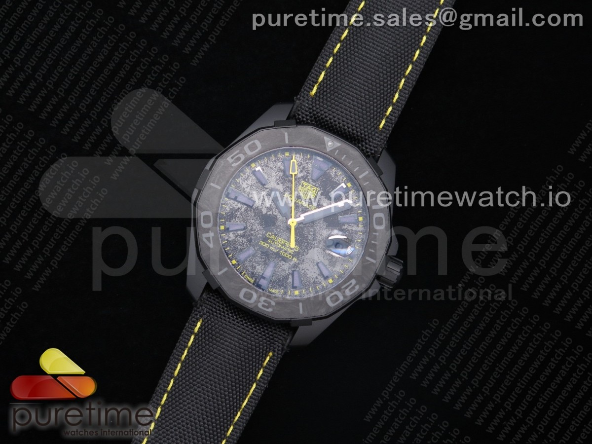 TB공장 태그호이어 아쿠아레이서 칼리버5 카본 카본다이얼 나일론스트랩 Aquaracer Calibre 5 Yellow Carbon Carbon Dial on Nylon Strap A2824