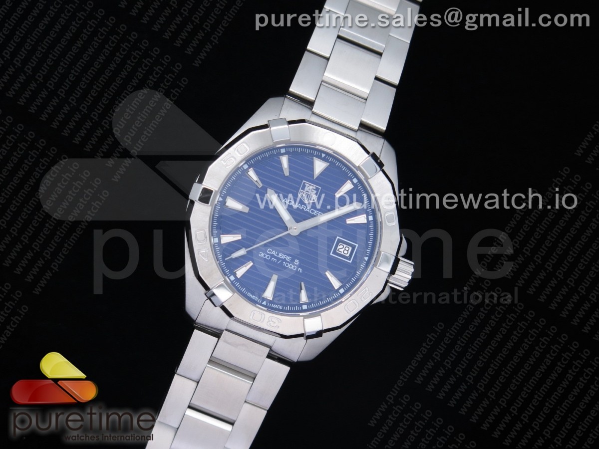 OX공장 태그호이어 아쿠아레이서 칼리버5 40MM 블루다이얼 브레이슬릿 Aquaracer Calibre 5 SS 40.5mm SS Bezel Blue Dial on SS Bracelet A2824