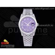 GM공장 롤렉스 데이저스트 36 퍼플다이얼 브레이슬릿3235 DateJust 36 SS 126234 904L Steel Pueple Dial Diamond Roman Markers on Jubilee Bracelet SA3235