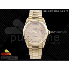 EW공장 롤렉스 데이데이트 36 옐로우골드 금통 샴페인다이얼 브레이슬릿 Day-Date 36 YG 128238 Gold Dial Stick Markers on President Bracelet A2836