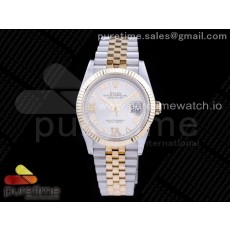 GM공장 롤렉스 데이저스트 36 옐로우골드콤비 포금 실버다이얼 브레이슬릿 DateJust 36 SS/YG 126233 GMF Gold Wrapped 904L Steel Silver Dial Diamond Roman Markers on Jubilee Bracelet SA3235