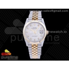 GM공장 롤렉스 데이저스트 36 옐로우골드콤비 포금 실버다이얼 브레이슬릿 DateJust 36 SS/YG 126233 GMF Gold Wrapped 904L Steel Silver Dial Diamonds Markers on Jubilee Bracelet SA3235