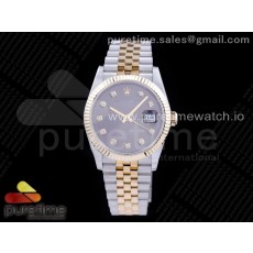 GM공장 롤렉스 데이저스트 36 옐로우골드콤비 포금 그레이다이얼 브레이슬릿 DateJust 36 SS/YG 126233 GMF Gold Wrapped 904L Steel Gray Dial Diamonds Markers on Jubilee Bracelet SA3235