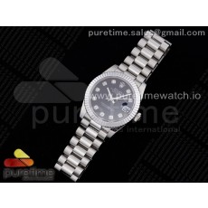 GM공장 롤렉스 데이저스트 31 블랙다이얼 브레이슬릿 DateJust 31 Ladies 278289 GMF 316L Steel Black Dial Diamonds Markers on President Syle Bracelet