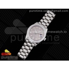 GM공장 롤렉스 데이저스트 31 자개다이얼 브레이슬릿 DateJust 31 Ladies 278289 GMF 316L Steel Brown MOP Dial Diamonds Bezel and Markers on President Syle Bracelet