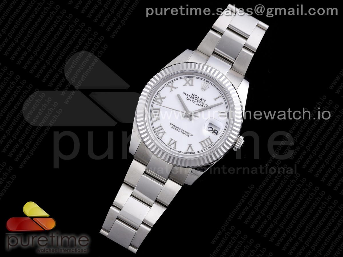 RE공장 롤렉스 데이저스트 41 화이트다이얼 브레이슬릿 New DateJust 41 126334 SS White Dial Roman Markers on Oyster Bracelet A3235 Clone