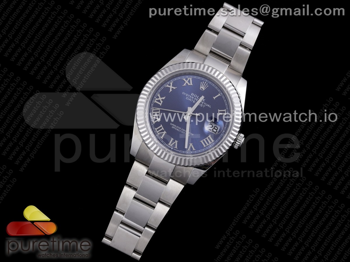 RE공장 롤렉스 데이저스트 41 블루다이얼 브레이슬릿 New DateJust 41 126334 SS Blue Dial Roman Markers on Oyster Bracelet A3235 Clone