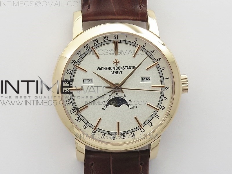 AI공장 트레디셔널 로골 화이트다이얼 가죽스트랩 Traditionnelle 4010T RG White on Brown Leather Strap A2460QCL