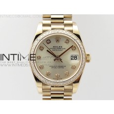 BP공장 롤렉스 데이저스트 31 로즈골드금통 실버다이얼 브레이슬릿2813 Datejust 31mm 278275 RG Dia Bezel Silver Crystal Markers Dial on RG President Bracelet